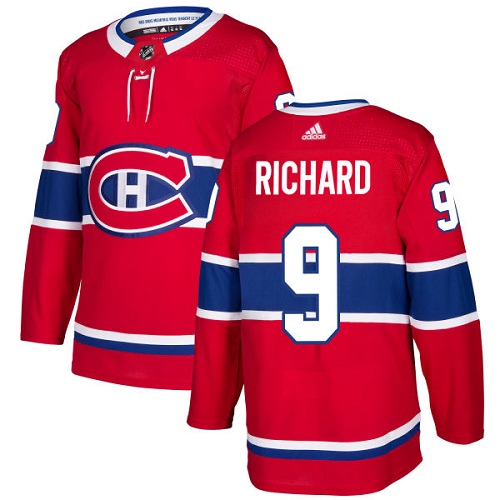 Adidas Men Montreal Canadiens #9 Maurice Richard Red Home Authentic Stitched NHL Jersey->montreal canadiens->NHL Jersey